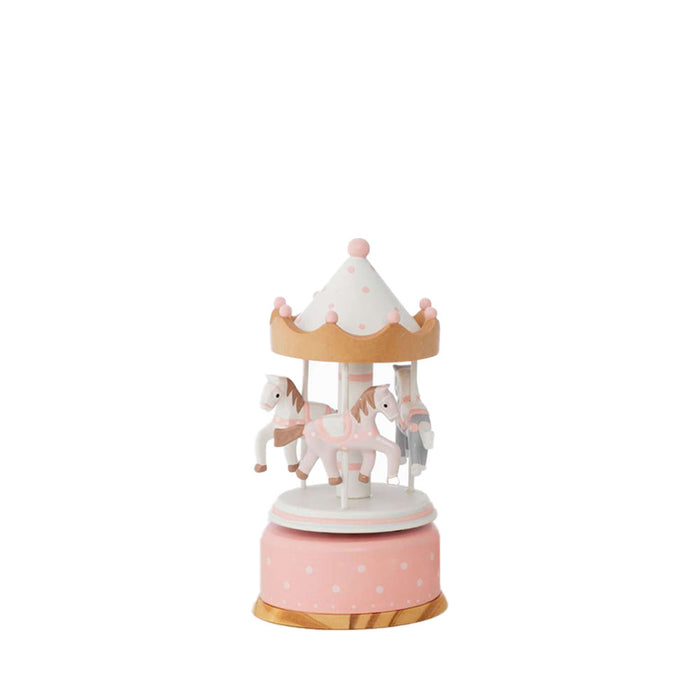 Carillon Giostra Wood Legno H.17-Rosa