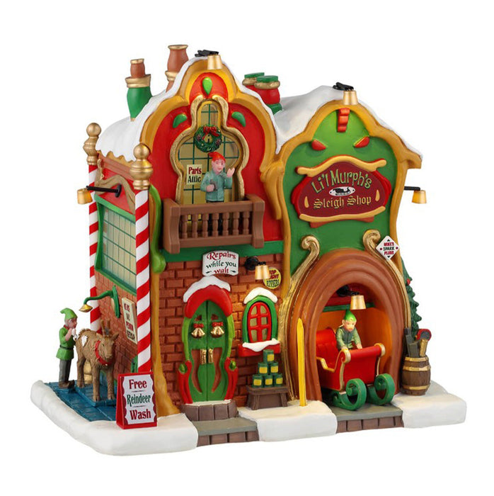 LEMAX Edificio illuminato led "Li'l Murph's Sleigh Shop" H18.5 x 19.3 x 13.3 cm