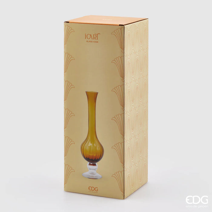 EDG Enzo De Gasperi Vaso Collolungo Righe H40 cm Ambra