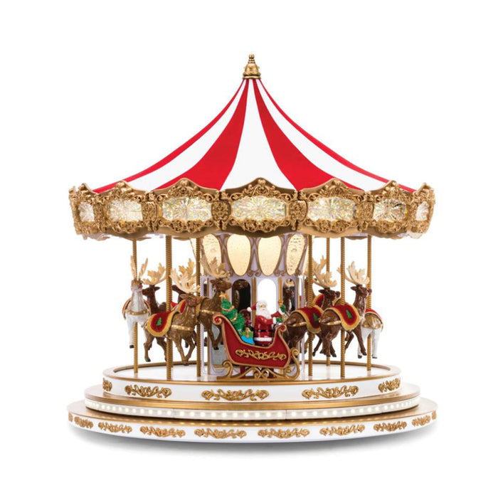 Mr. Christmas Carosello in movimento con babbo 100 luci led 42xh43 cm