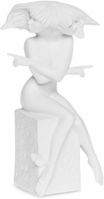 Statua segno zodiacale Gemelli in resina bianca cm 23