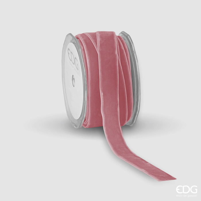 EDG Enzo de Gasperi Nastro Velluto 25mm 10m Rosa Antico