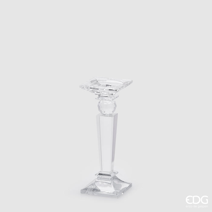 EDG Enzo De Gasperi Portacandela Crystal Quadrato H24 cm