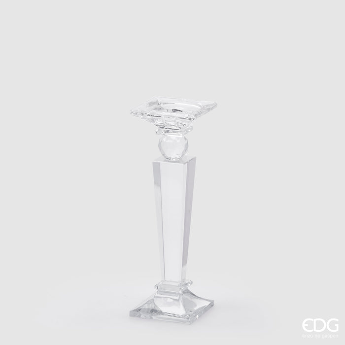 EDG Enzo De Gasperi Portacandela Crystal Quadrato H28 cm