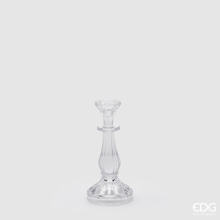 EDG Enzo De Gasperi Portacandela Crystal Sinuoso H21 cm