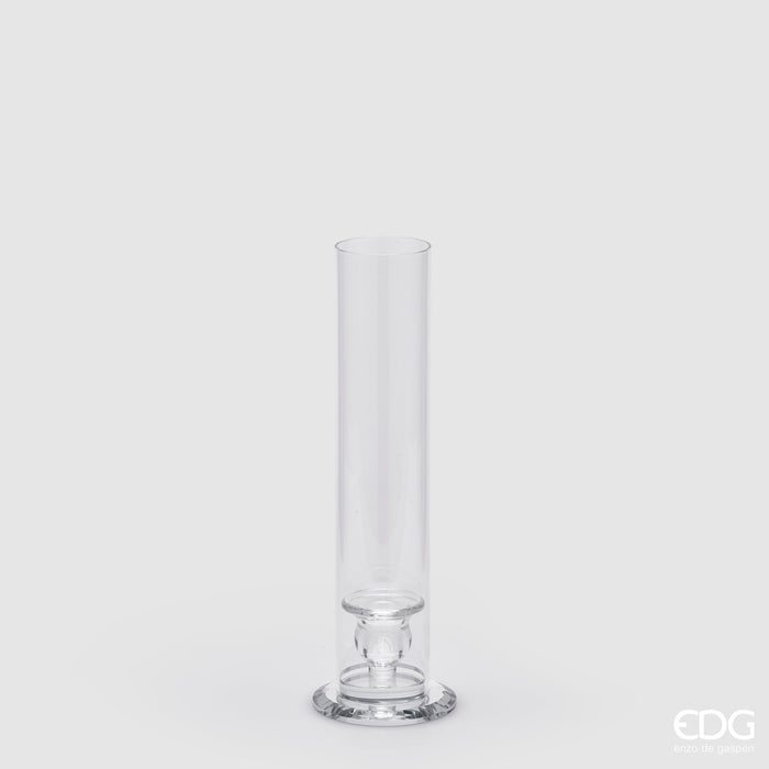 EDG Enzo De Gasperi Portacandela Crystal Cilindro Frangivento H31 cm
