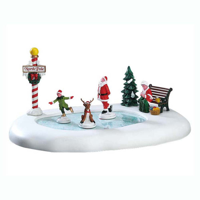 LEMAX Scena decorativa in movimento "North Pole Ice Follies" in resina