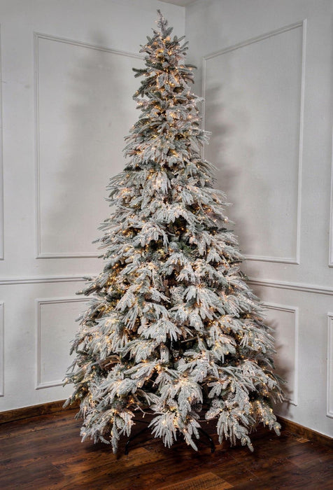 Albero di Natale Mont blanc fiori di lena h180 D 1.30 1800 led