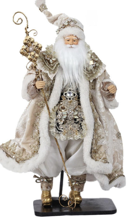 Babbo Natale firmato fiori di lena h 64cm su base - Fiori di Lena