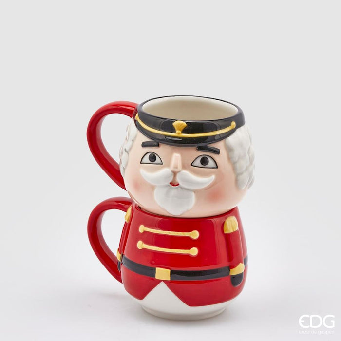 EDG Enzo De Gasperi Set 2 Tazze Mug impilabili Soldatino H17 cm