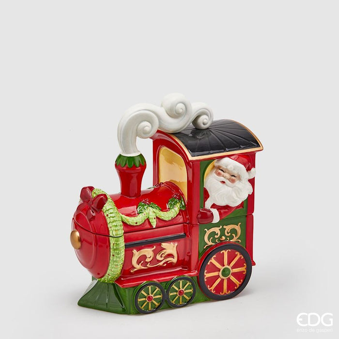 EDG Enzo de Gasperi Contenitore Treno Babbo Natale H 26 cm