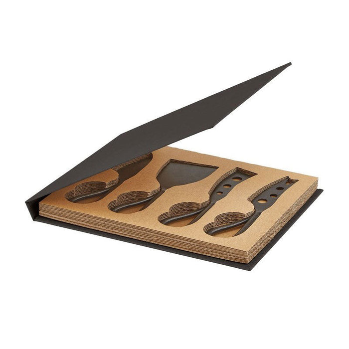Bomboniera Brandani Set 4 Coltelli Formaggio Industrial in Acciaio Inox
