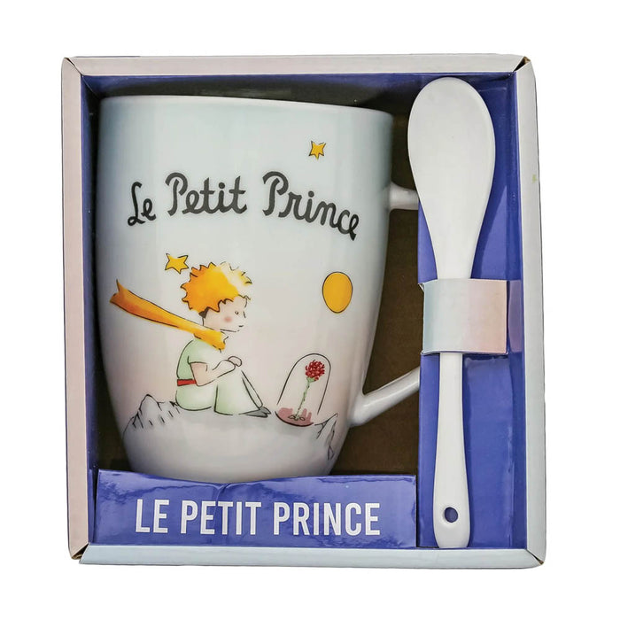 Mug Piccolo Principe Con Cucchiaio-Bianco