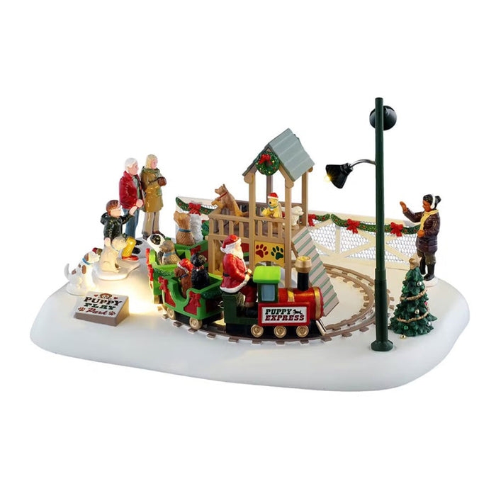 LEMAX Treno in movimento luci led "Puppy Play Park" H15,5x23,5x17,8 cm