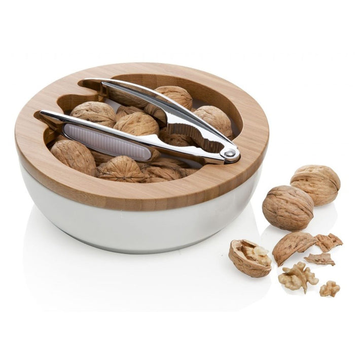 Ciotola Portanoci in porcellana con schiaccianoci