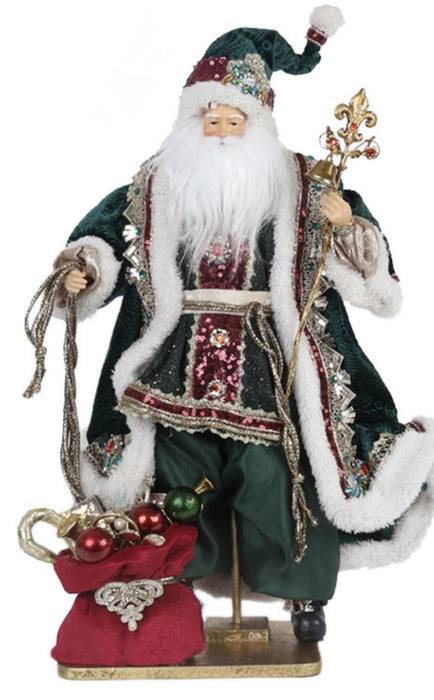 Babbo Natale verde inglese h 46cm - Fiori di Lena