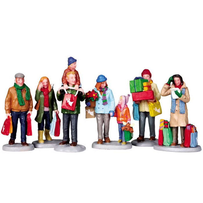 LEMAX Set 6 Personaggi shopping natalizio "Holiday Shoppers"