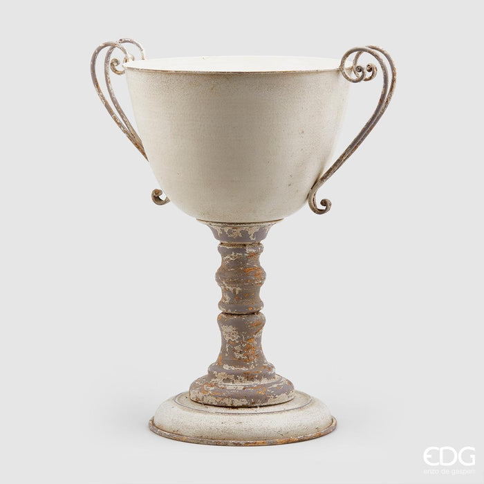 EDG Enzo De Gasperi Vaso coppa con Manici H67 D41 cm Avorio Anticato