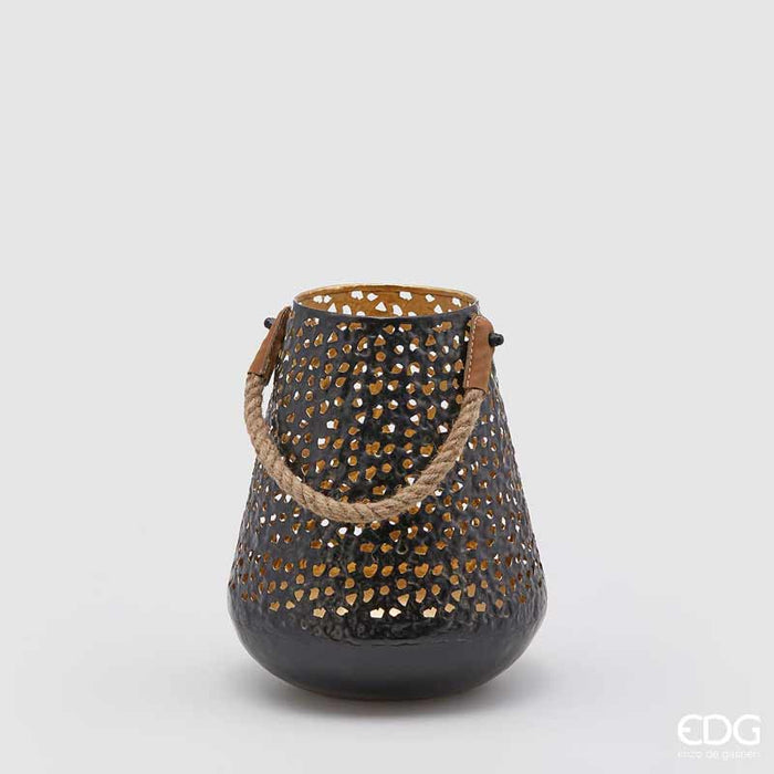 EDG Enzo De Gasperi Lanterna Trapezio manico in corda h24 cm