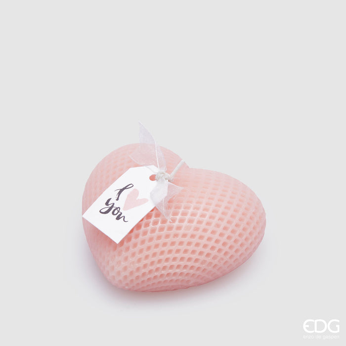 EDG Enzo De Gasperi Candela Cuore Rosa L 15 cm