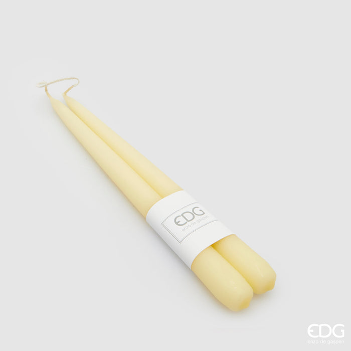 EDG Enzo De Gasperi Set 2 Candele Stelo Avorio H25 cm