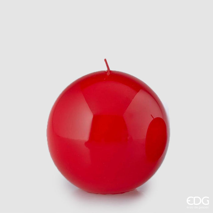 EDG Enzo De Gasperi Candela Classica Sfera Rossa Laccata D10 cm