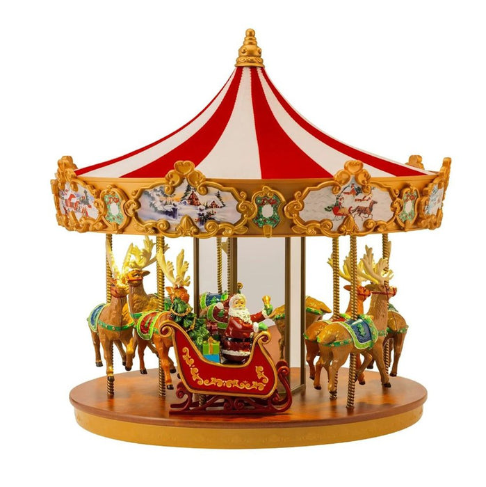 Mr. Christmas Giostra animata con babbo e renne con luci led 31x30 cm