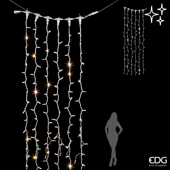 EDG Enzo De Gasperi Cascata Led da Esterno 2 Metri 120 con Maxi Led Prolungabile
