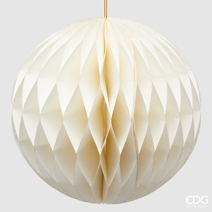 EDG Enzo De Gasperi Palla di Natale Origami Bianco D20