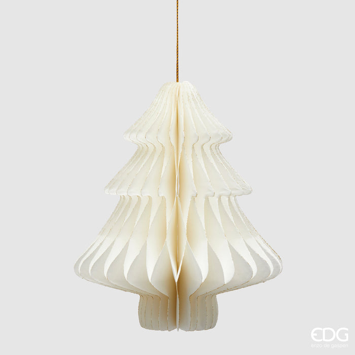 EDG Enzo De Gasperi Albero di Natale Origami Bianco D20 H15