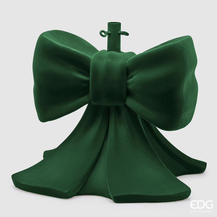 Base per Albero di Natale Fiocco Verde Grande in velluto H57 D50 cm - EDG