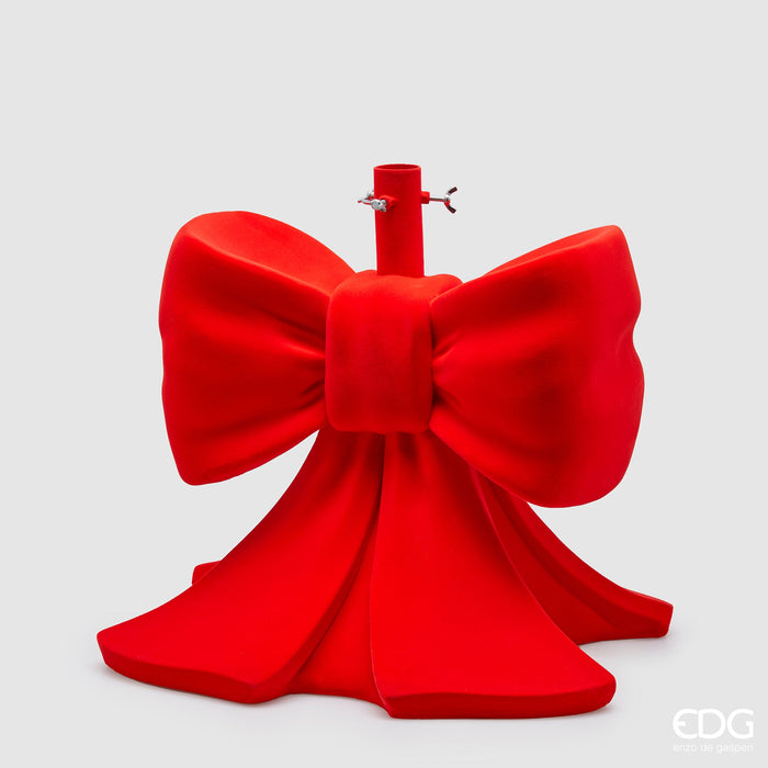 Base per Albero di Natale Fiocco in Velluto Rosso H45 D43 - EDG