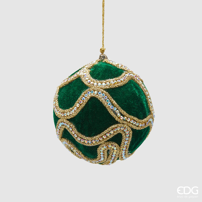 EDG Enzo De Gasperi Pallina di Natale Verde Deco Gemme D10 cm