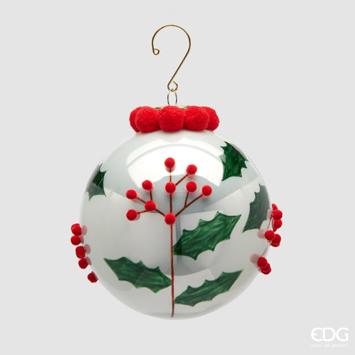 EDG Enzo De Gasperi Pallina di Natale Agrifoglio D12 cm