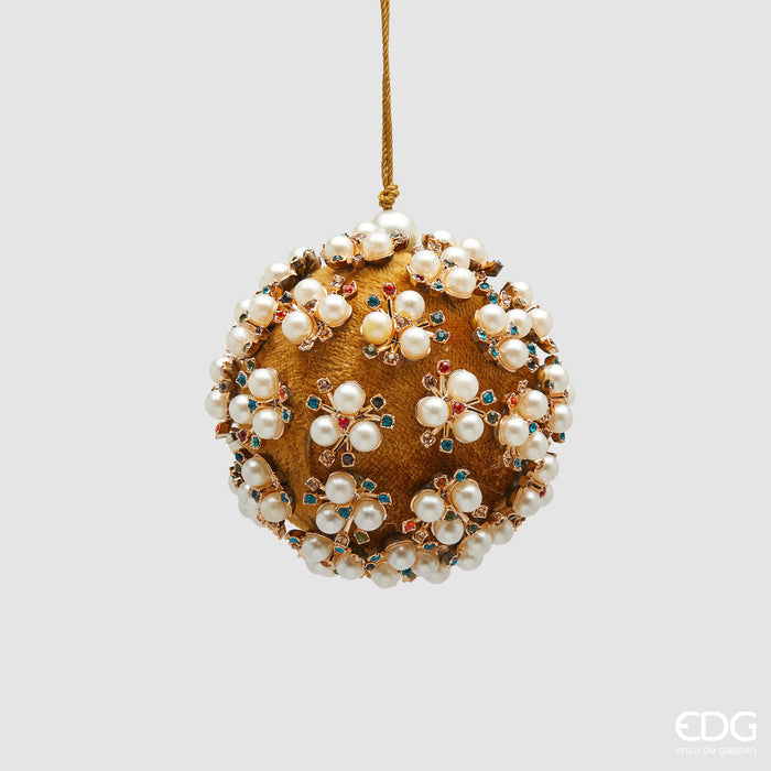 EDG Enzo De Gasperi Pallina di Natale Elizabeth Oro D8 cm