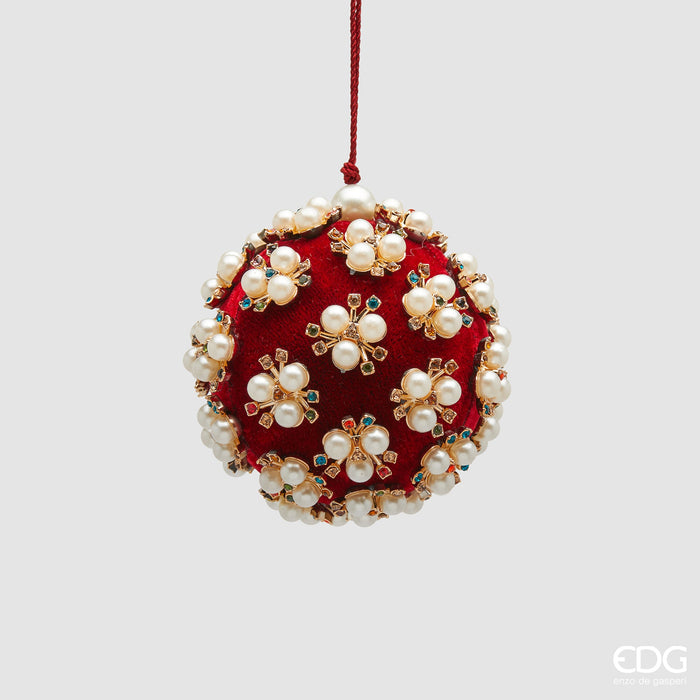 EDG Enzo De Gasperi Pallina di Natale Elizabeth Rossa D8 cm