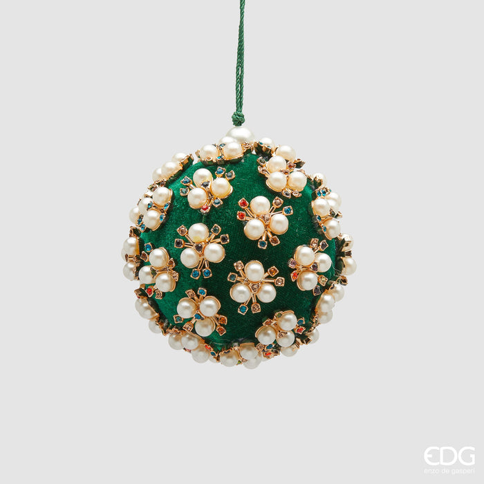 EDG Enzo De Gasperi Pallina di Natale Elizabeth Verde D8 cm
