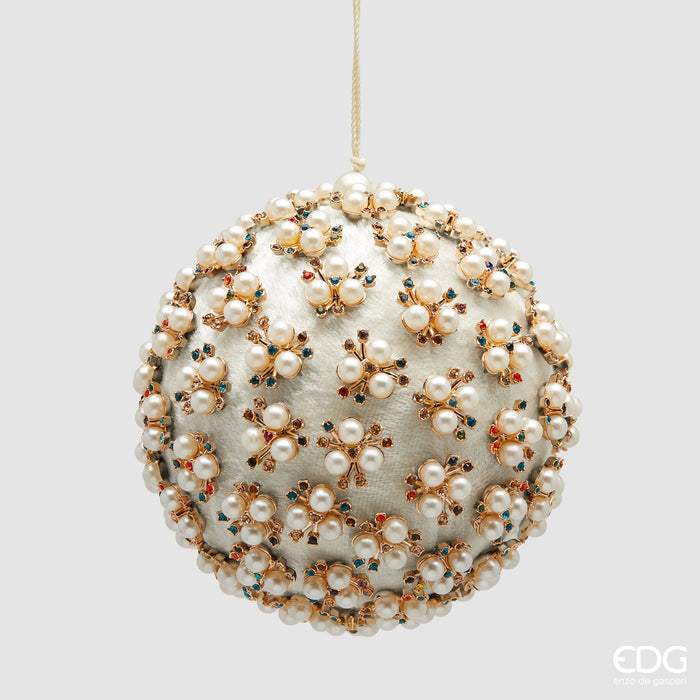 EDG Enzo De Gasperi Pallina di Natale Elizabeth Bianco D12 cm