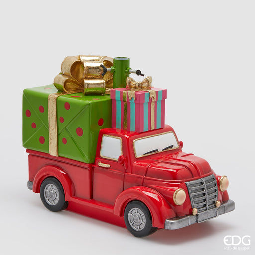 EDG Enzo de Gasperi Base per Albero di Natale Furgoncino con Regali H37 L48 cm