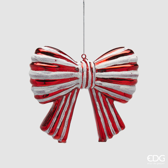 EDG Enzo de Gasperi Decorazione Fiocco Pendente Rosso Bianco H11 cm