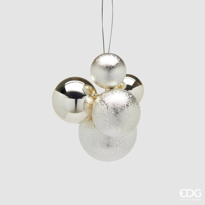 EDG Enzo de Gasperi Palline di Natale Decorazione Grappolo 5 pezzi Champagne