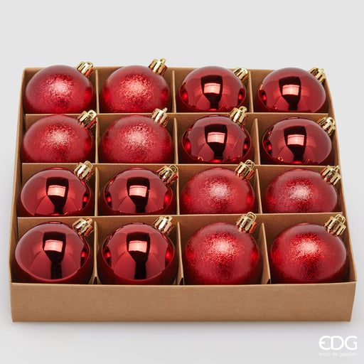 EDG Enzo De Gasperi Box 16 Palline di Natale Bordeaux D6 cm