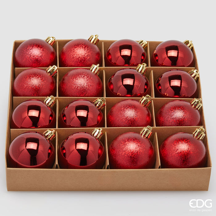 EDG Enzo De Gasperi Box 16 Palline di Natale Bordeaux D6 cm