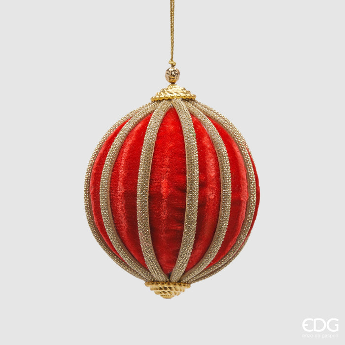 EDG Enzo De Gasperi Pallina di Natale in Velluto Rosso D10 cm