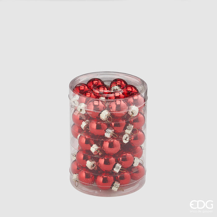 EDG Enzo De Gasperi Box 50 Palline di Natale D2 cm Rosso