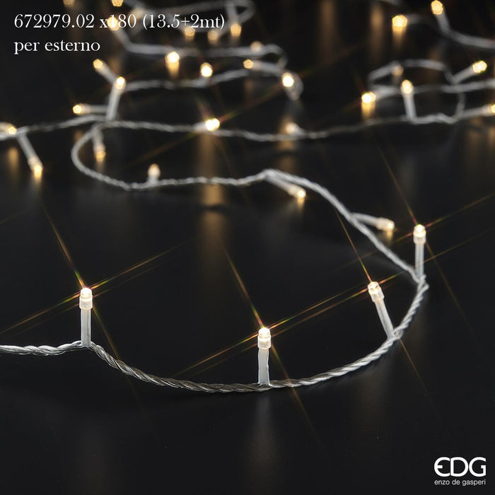 EDG Enzo De Gasperi Luci Natalizie Fisse 180 Miniled 15 Metri Silver