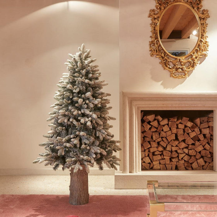 Albero di Natale Pino Merano innevato 150 cm Natural con 200 led - EDG