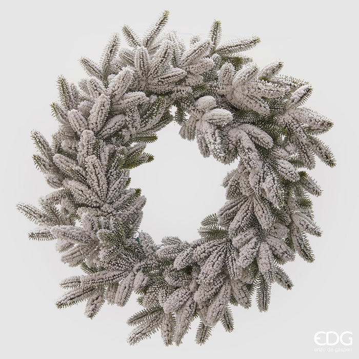 EDG Enzo De Gasperi Ghirlanda Natalizia Pino West Innevata D71 cm