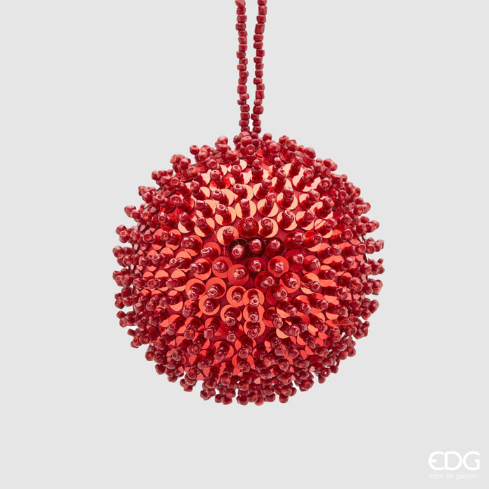 EDG Enzo De Gasperi Pallina di Natale Perline D10 cm Rosso