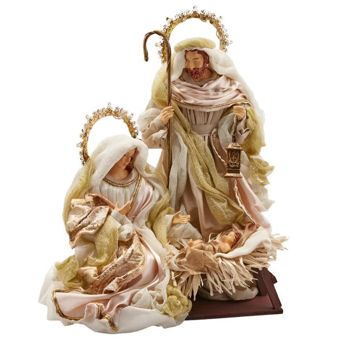 Natività monoblocco statue per presepe con vestiti in tessuto h 50 cm - EDG